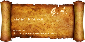 Garan Aranka névjegykártya